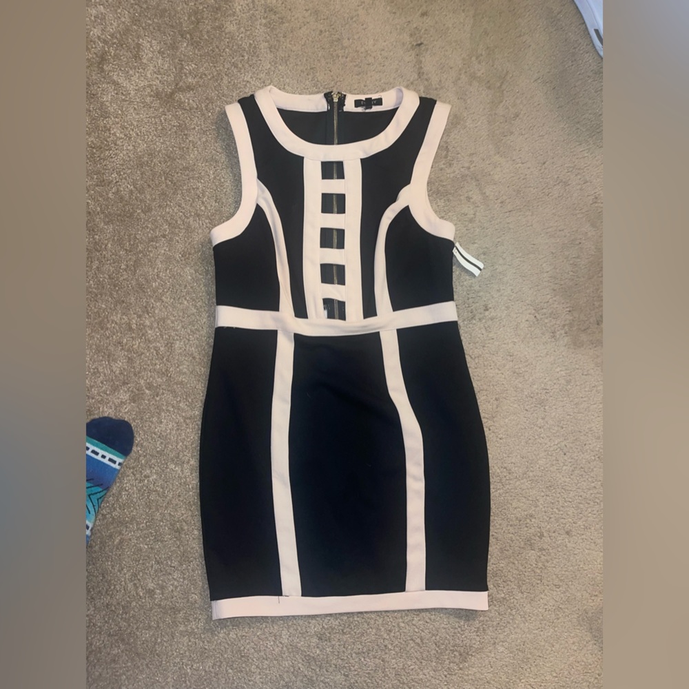 ENTRY Black and Tan Bodycon Dress
